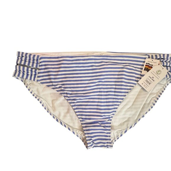 TIME & TRU Mid-Rise‎ Swimsuit Bottoms 3X (24W-26W) Blue Stripe Strappy Sides NEW - Picture 8 of 10